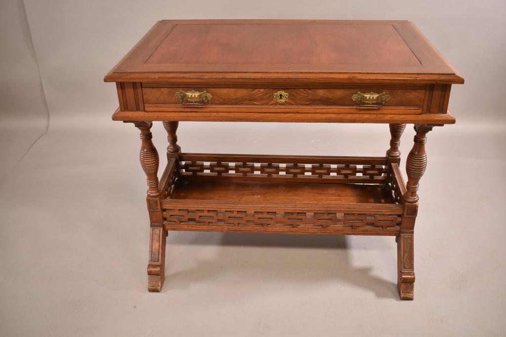 EASTLAKE VICTORIAN WALNUT PARLOR TABLE (1 of 5)