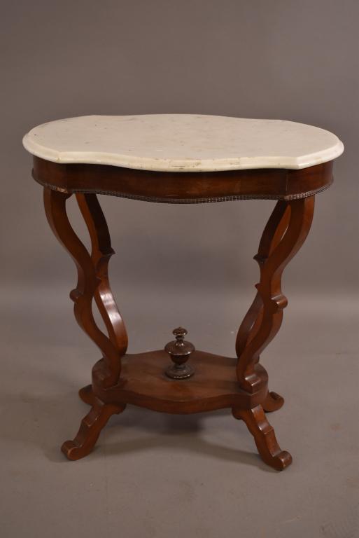VICTORIAN MARBLE TOP PARLOR TABLE (1 of 7)