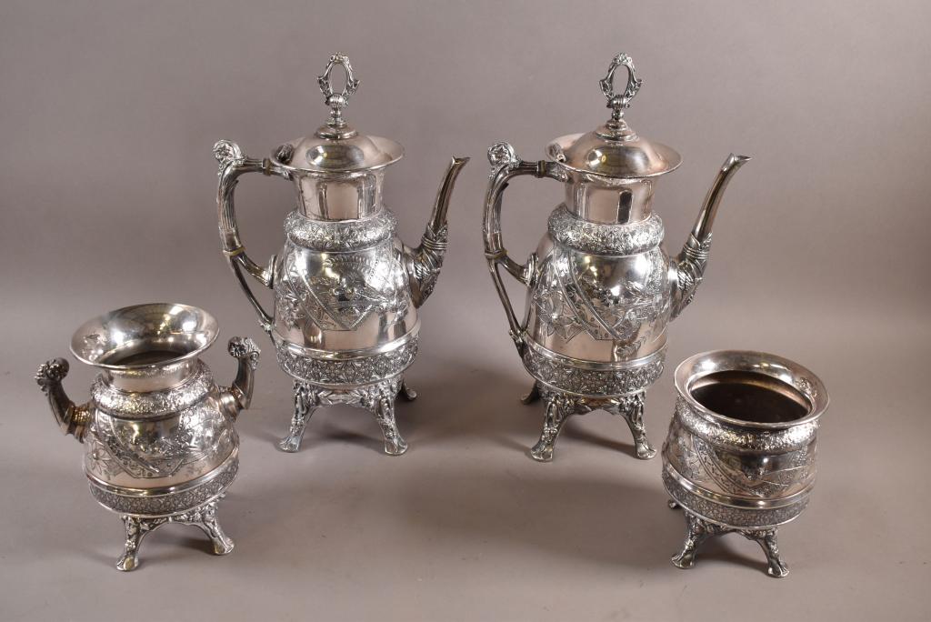 4 PIECE VICTORIAN SILVERPLATED TEA SET (1 of 4)