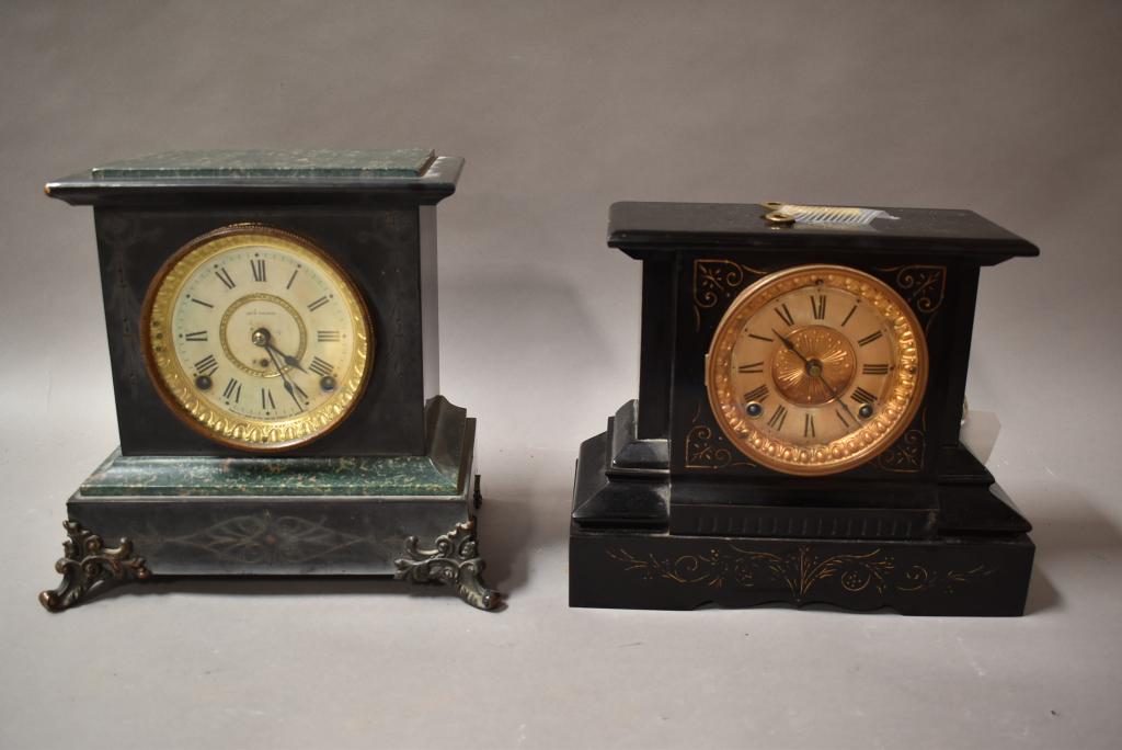 2 ANTIQUE MANTLE CLOCKS (1 of 4)