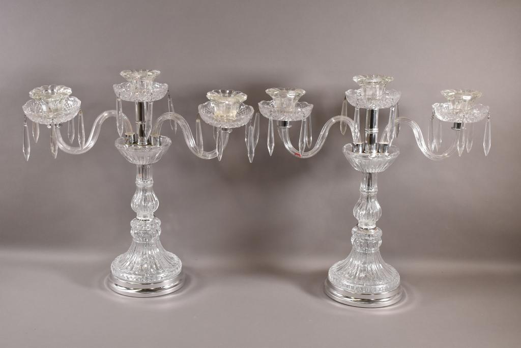 PAIR OF CRYSTAL CANDELABRAS (1 of 4)
