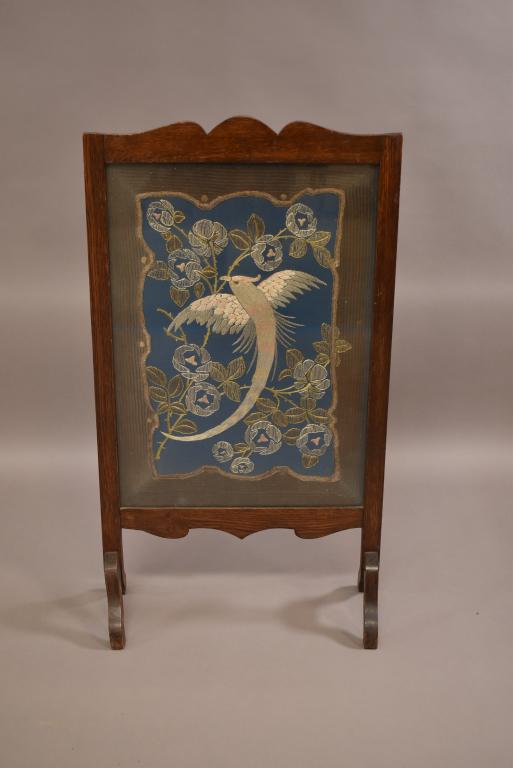 VICTORIAN FIREPLACE SCREEN W/ BIRD DESIGN (1 of 3)