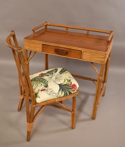 VINTAGE RATTAN DESK AND CHAIR (1 of 4)