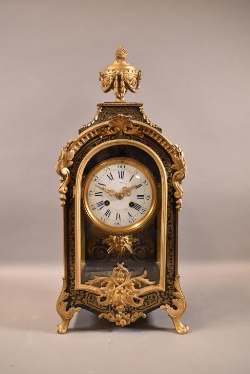 FRENCH BOULLE MANTLE CLOCK (1 of 6)