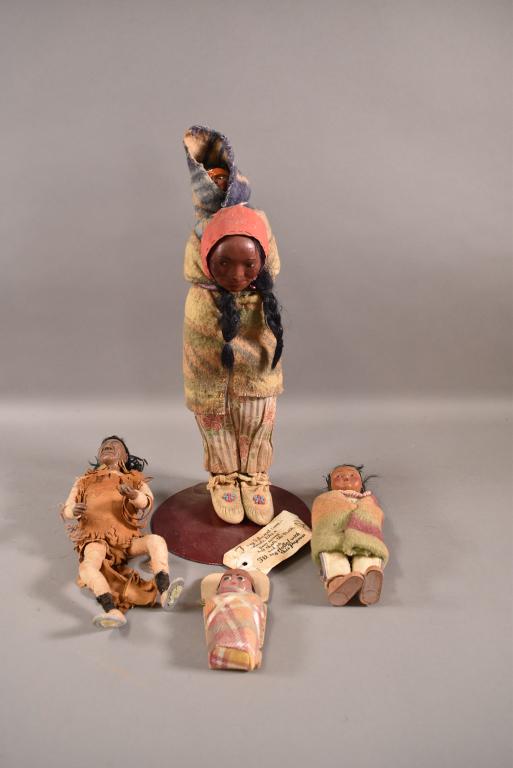 4 NATIVE AMERICAN SKOOKUM DOLLS (1 of 5)