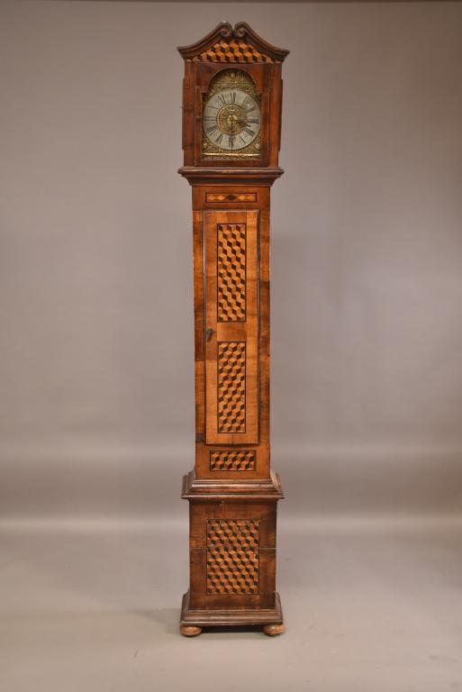 19TH CENT DUTCH MARQUETRY INLAID GRANDFATHER CLOCK (1 of 14)