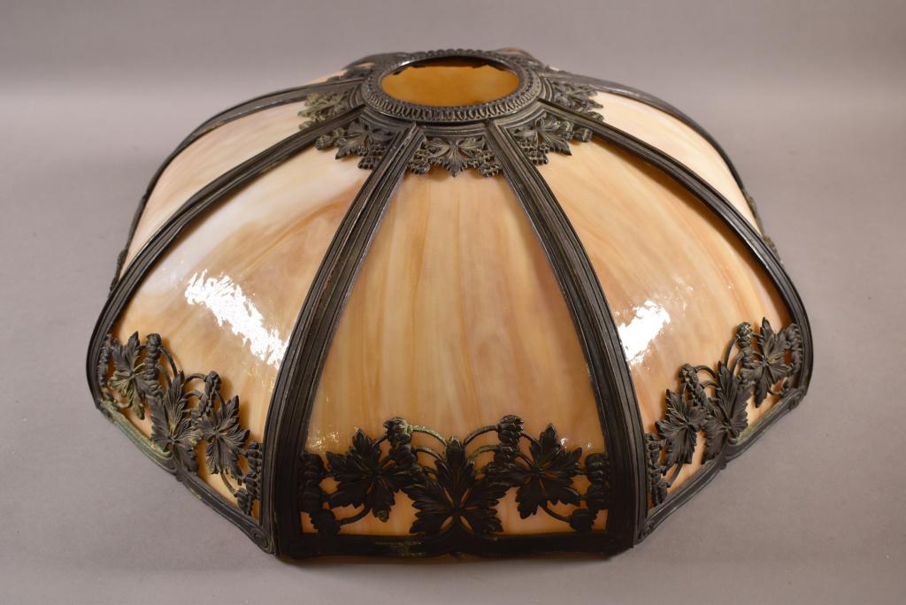 1920'S 8 PANEL SLAG GLASS SHADE (1 of 3)