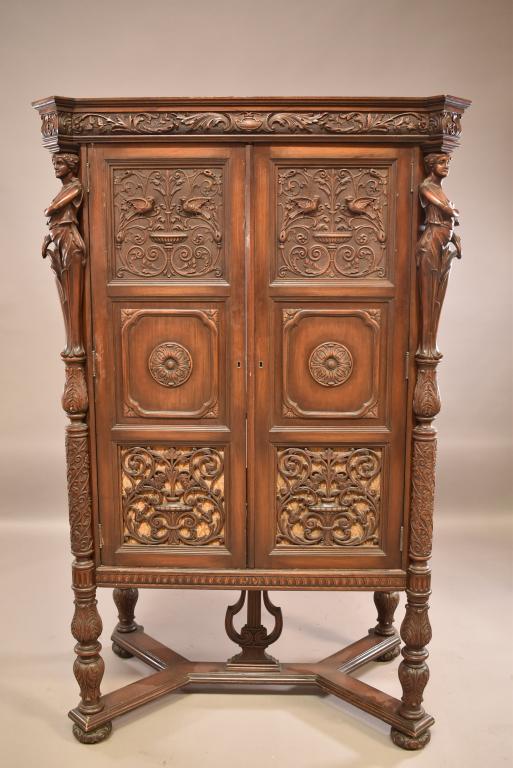 1900'S FIGURAL TWO DOOR RADIO CABINET (1 of 7)