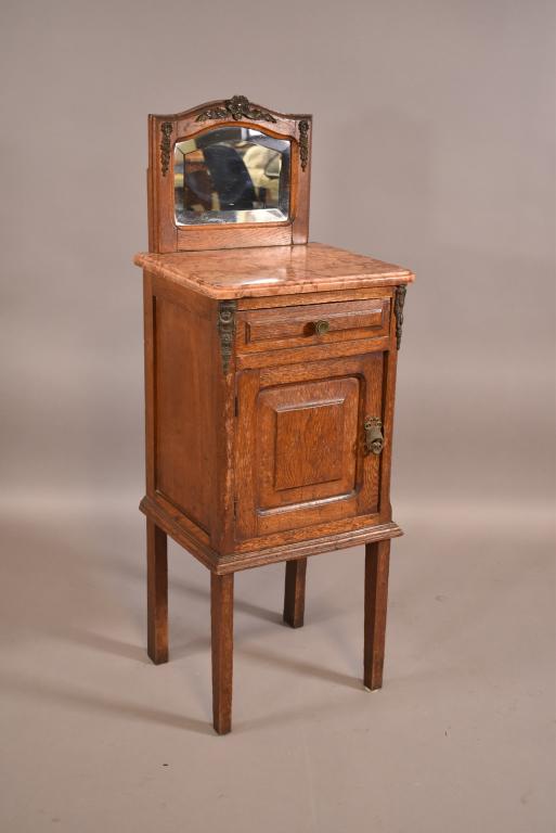 1900'S FRENCH MARBLE TOP NIGHTSTAND (1 of 4)
