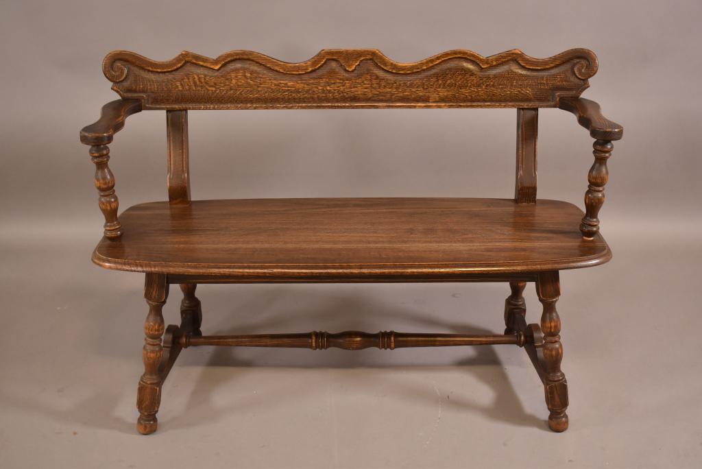SPANISH STYLE OAK BENCH (1 of 4)