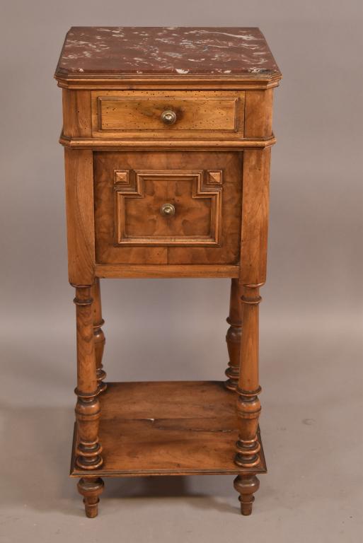 1900'S FRENCH MARBLE TOP NIGHTSTAND (1 of 5)
