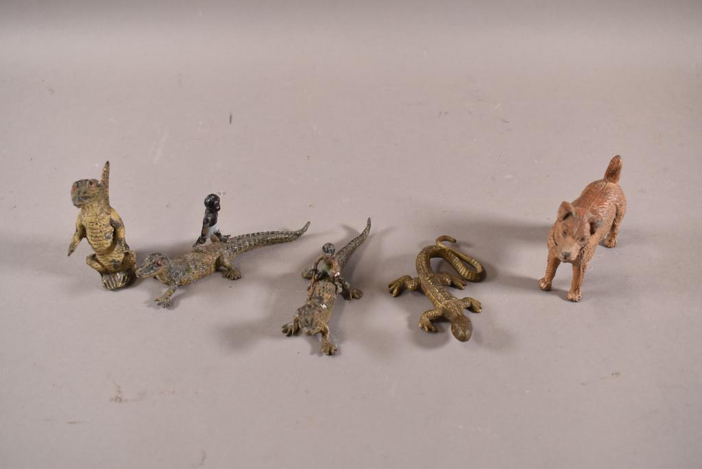 5 GERMAN COLD PAINTED METAL ANIMAL FIGURES (1 of 7)