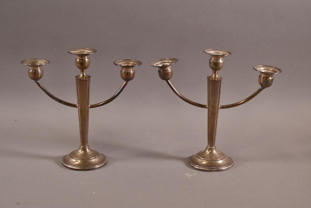PAIR OF STERLING CANDLE HOLDERS (1 of 3)