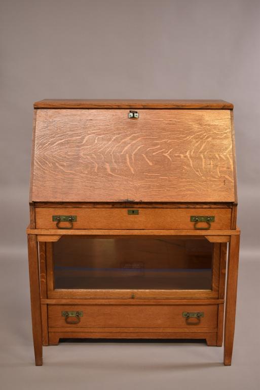 GLOBE WERNICKE MISSION BOOKCASE DROP FRONT DESK (1 of 9)