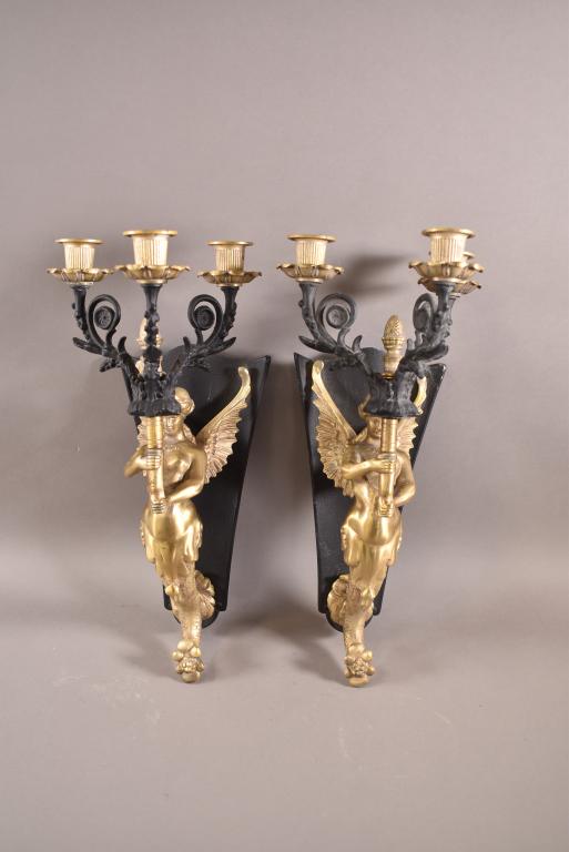 PAIR OF CONTEMPORARY FIGURAL WALL SCONCES (1 of 4)