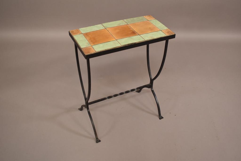 IRON BASE TILE TOP TABLE (1 of 3)
