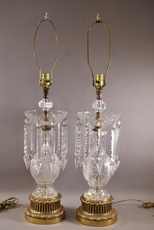 PAIR OF CRYSTAL PRISM TABLE LAMPS (1 of 2)