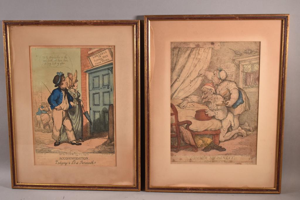 2 EARLY 19TH CENTURY AMUSING ENGRAVINGS (1 of 5)