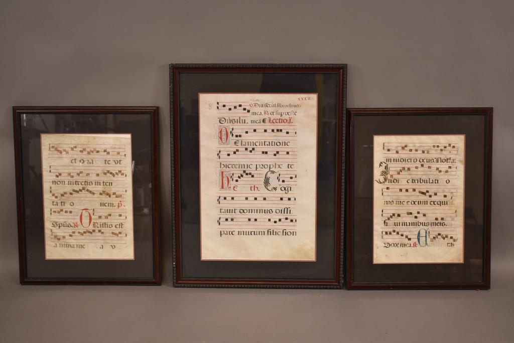 3 FRAMED ILLUMINATED MANUSCRIPTS (1 of 4)