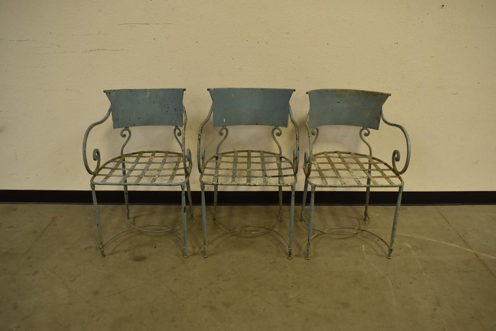 SET OF 3 IRON OUTDOOR GARDEN CHAIRS (1 of 3)