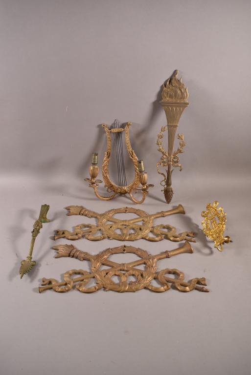 8 PIECES OF FRENCH DECORATIVE METAL ITEMS (1 of 8)