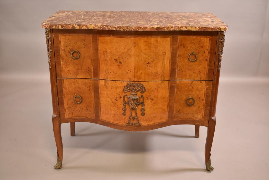 1930'S 2 DRAWER FRENCH MARBLE TOP DRESSER (1 of 7)