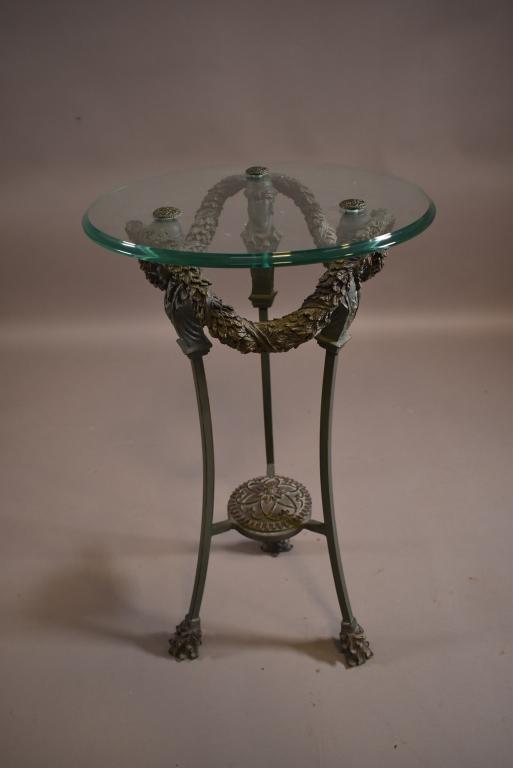 CONTEMPORARY GLASS TOP SIDE TABLE (1 of 2)