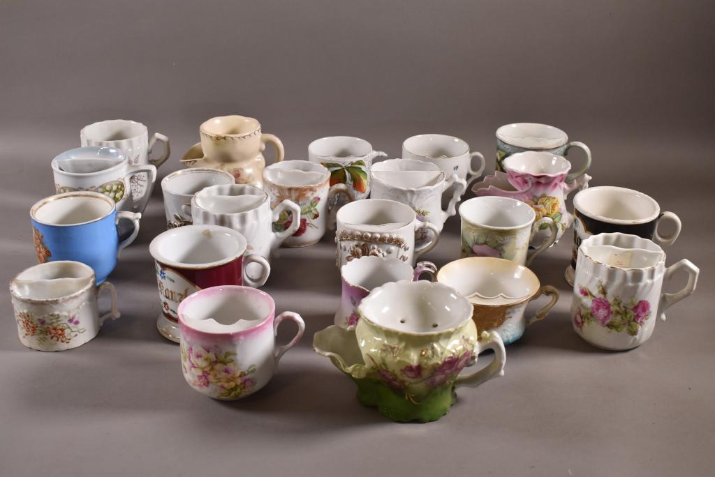 22 SHAVING MUGS / MUSTACHE CUPS (1 of 6)