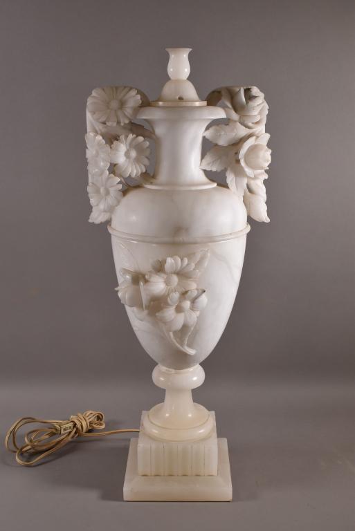 LARGE ALABASTER URN LAMP (1 of 4)