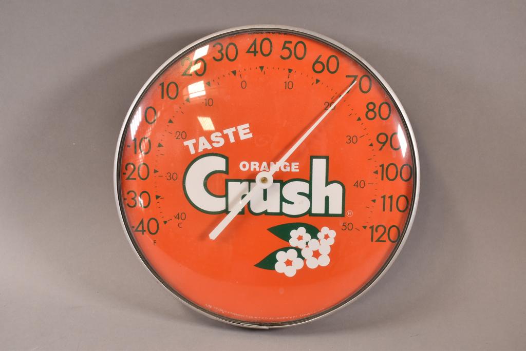 ROUND ORANGE CRUSH THERMOMETER (1 of 2)