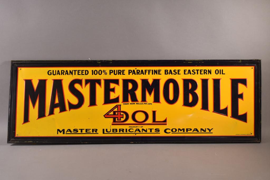 MASTERMOBILE OIL TIN SIGN (1 of 4)