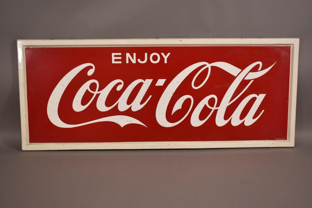 COCA COLA SELF FRAMING TIN SIGN (1 of 4)