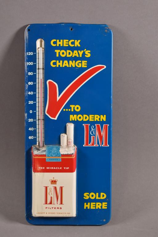 L & M CIGARETTE TIN THERMOMETER (1 of 3)