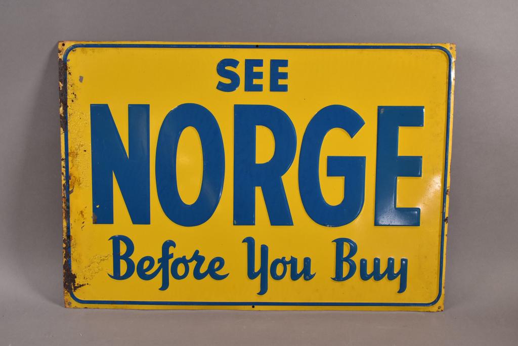NORGE (STOVES) TIN SIGN (1 of 3)