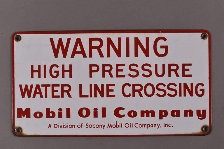MOBIL OIL PORCELAIN WARNING SIGN (1 of 2)
