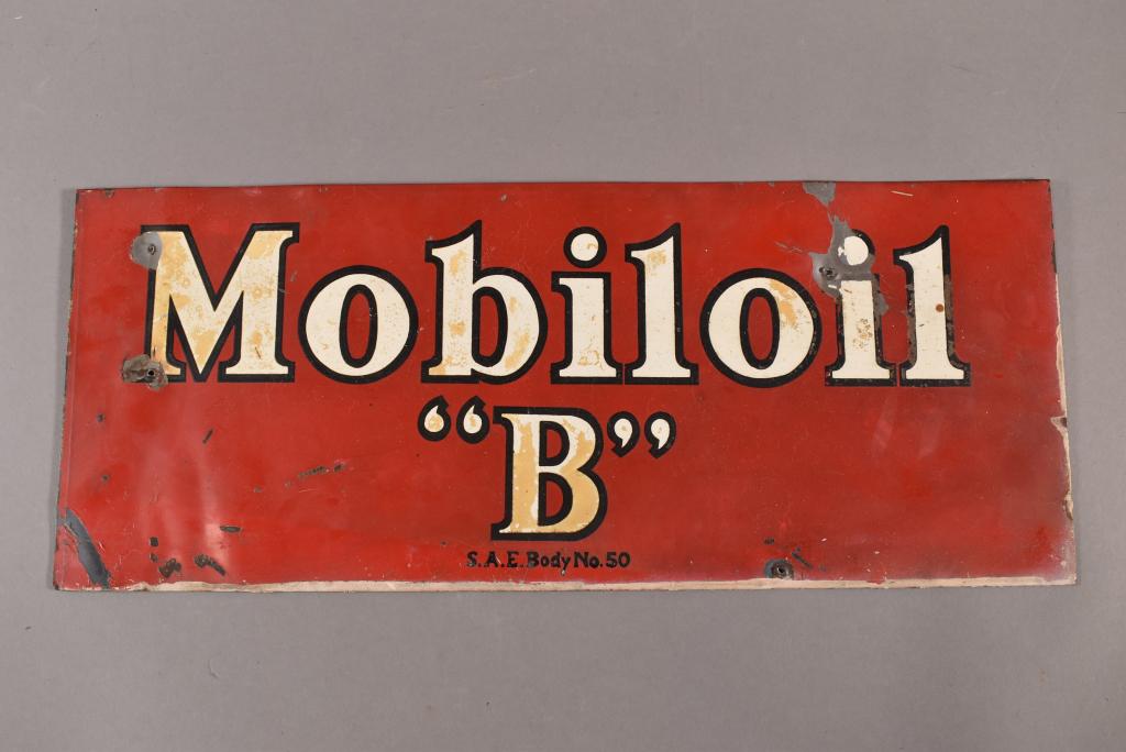 MOBILOIL "B" TIN SIGN (1 of 2)