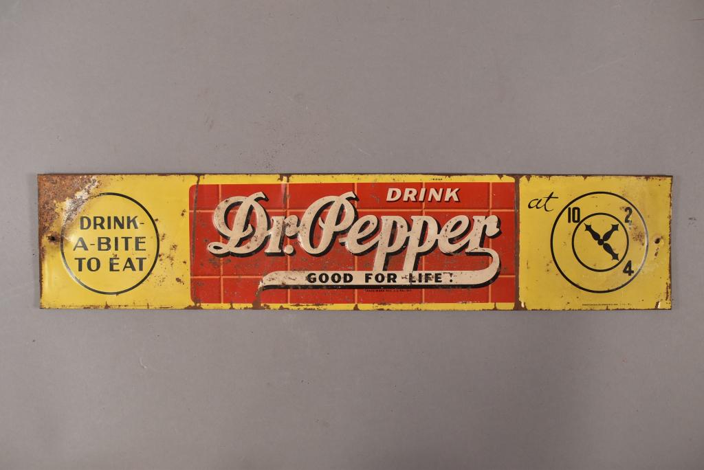 DR PEPPER DRINK-A-BITE TIN SIGN (1 of 3)