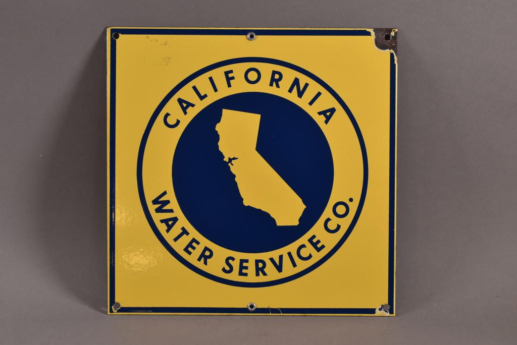 CALIFORNIA WATER SERVICE PORCELAIN SIGN (1 of 2)