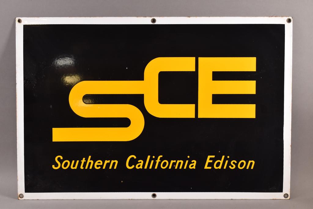 SOUTHERN CALIFORNIA EDISON PORCELAIN SIGN (1 of 2)