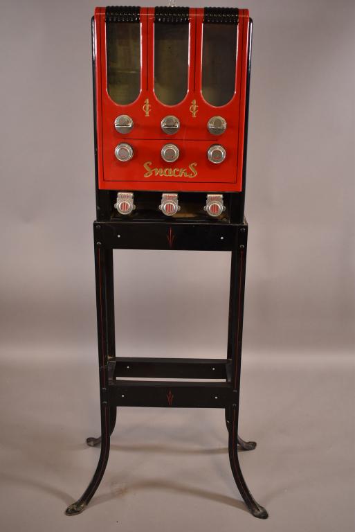 1 CENT TRIPLE SNACK MACHINE ON STAND (1 of 5)