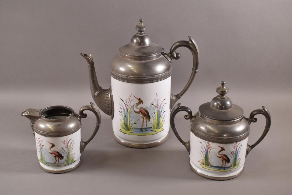3 PIECE VICTORIAN TEA SET (1 of 3)
