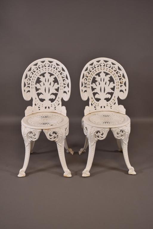 PAIR OF CAST IRON PATIO CHAIRS (1 of 4)