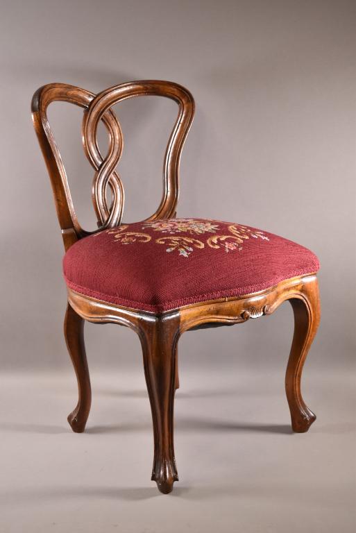 FRENCH STYLE NEEDLEPOINT VANITY CHAIR (1 of 3)