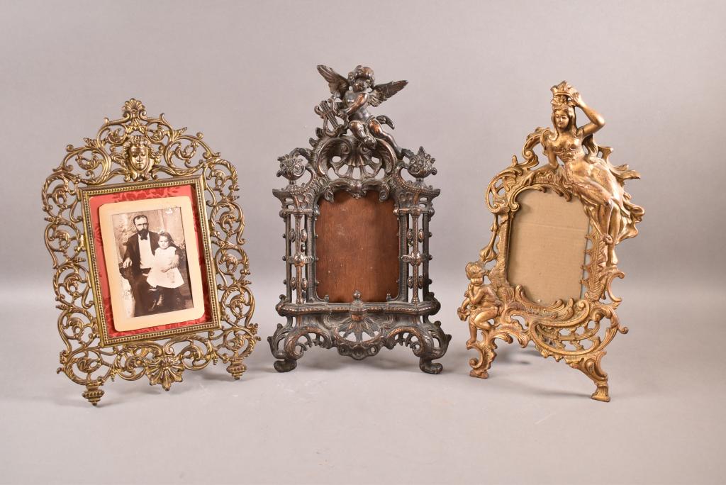 3 ANTIQUE METAL PICTURE FRAMES (1 of 4)