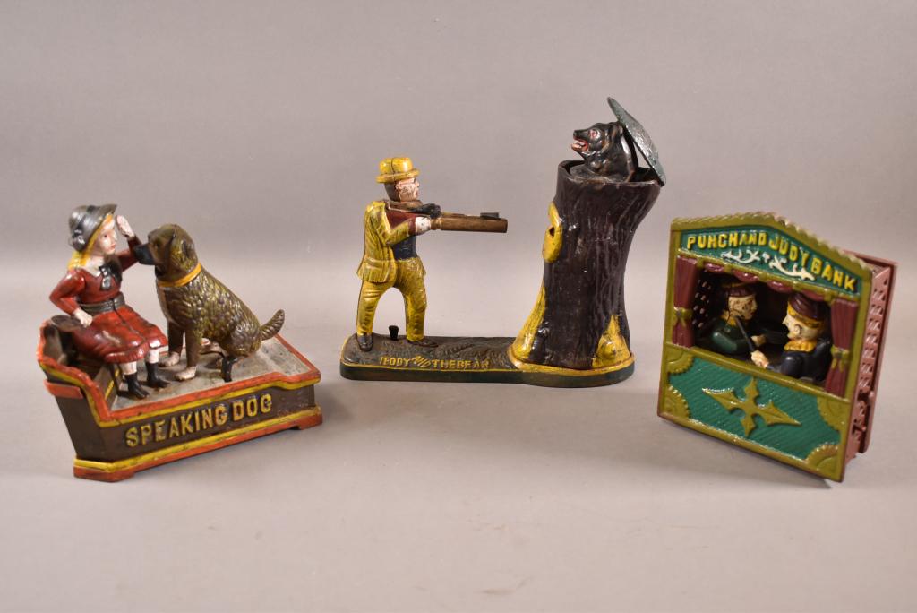 3 MODERN CAST IRON BANKS (1 of 4)