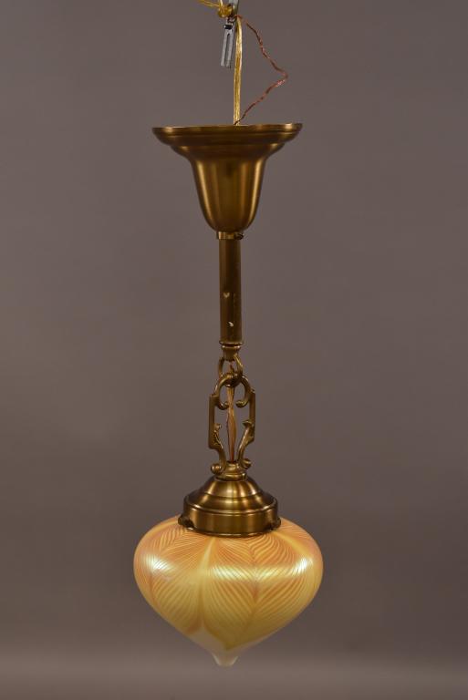 ART GLASS HANGING HALL LIGHT (1 of 2)
