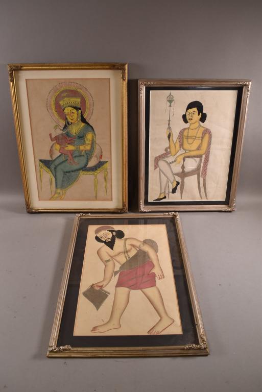 3 MIDDLE EASTERN COLORED DRAWINGS (1 of 4)