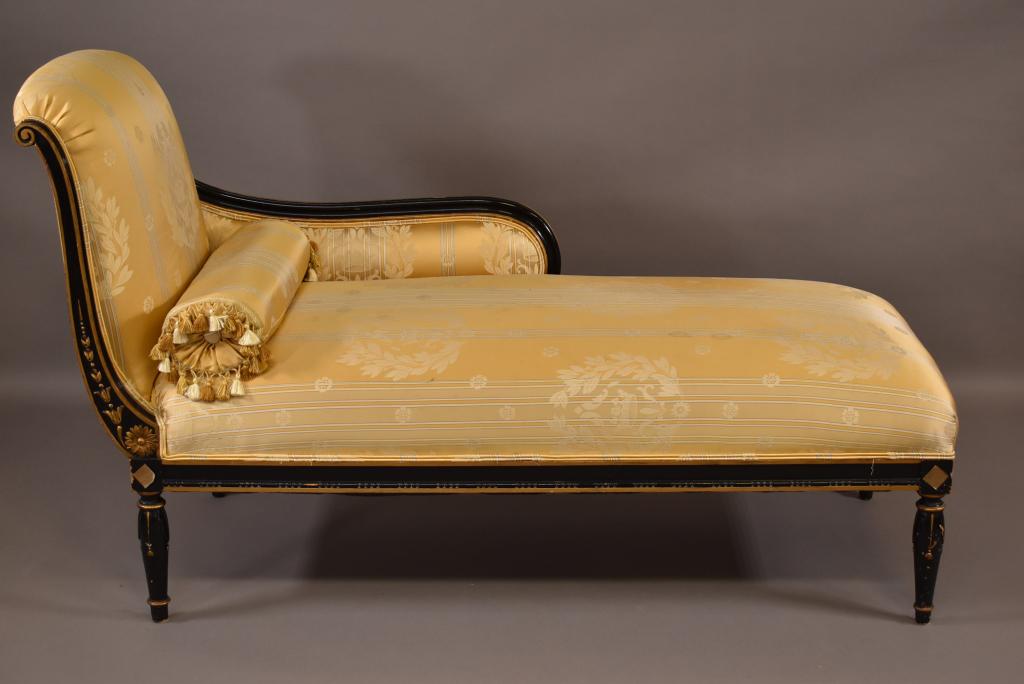 1900'S FRENCH PAINTED FINISH CHAISE LOUNGE (1 of 4)
