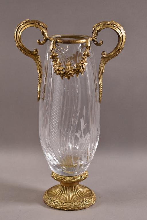 BRONZE MOUNTED BACCARAT VASE (1 of 2)