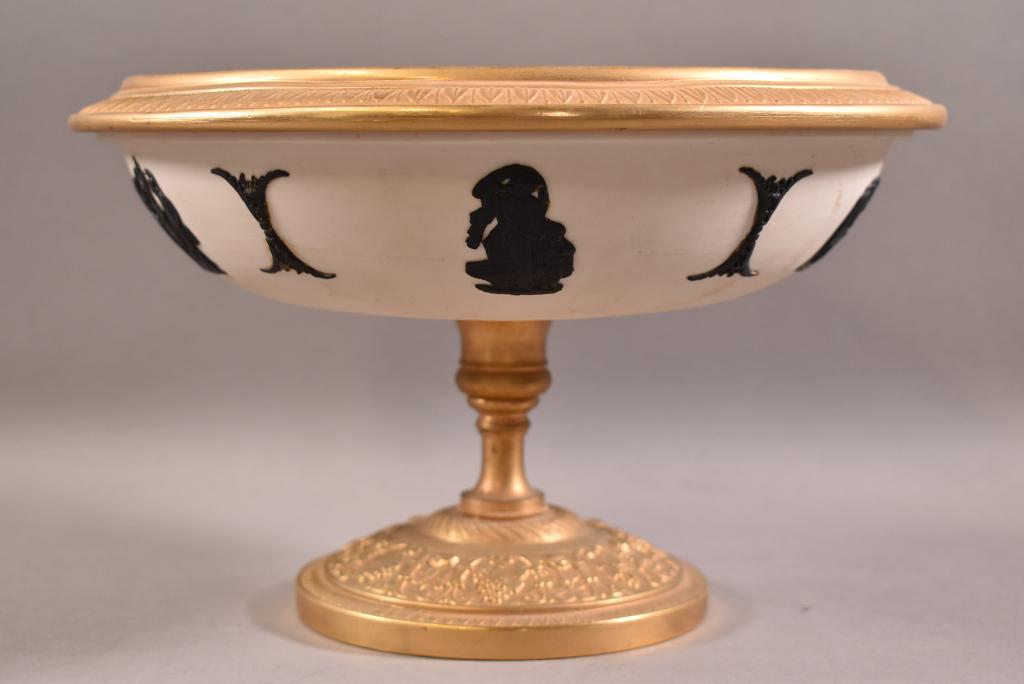 BRONZE MOUNTED JASPERWARE COMPOTE (1 of 4)
